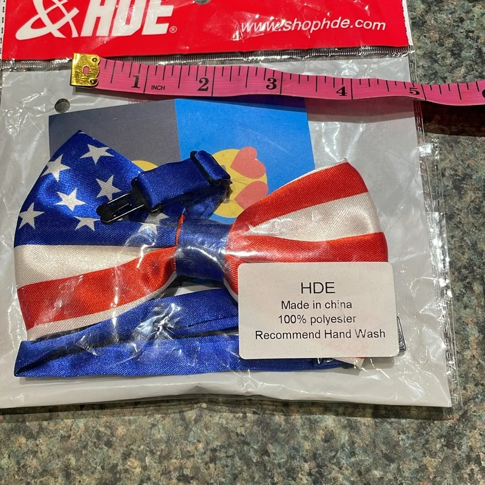 NEW Patriotic Bow Tie clip on - Red, White, and Blue